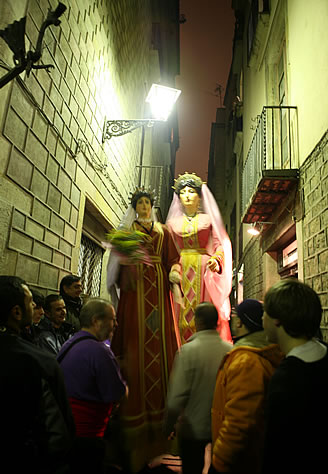 Les gegantes a la Baixada de Santa Eulàlia