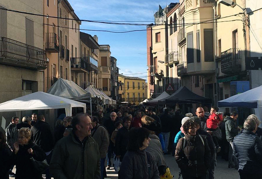 Un dels carrers del poble durant la fira