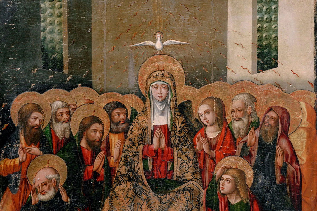 Pintura de Pentecosta del Mestre de Xàtiva, cap al 1500 (Foto: Museu Nacional d'Art de Catalunya)
