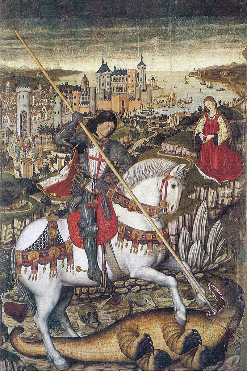 Sant Jordi. Pintura de Pere Niçard al Museu d'Art Sacre de Mallorca