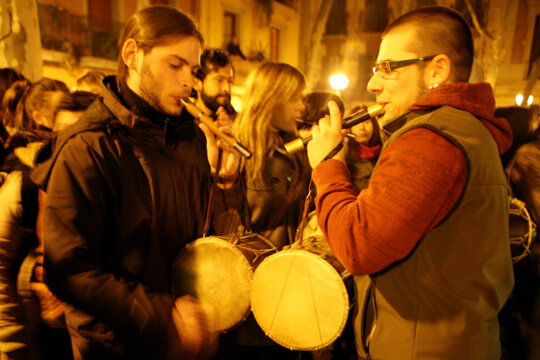 Músics de flabiol i tamborino