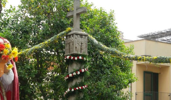 Festa de la Santa Creu i l'arbre maig a Terrassa